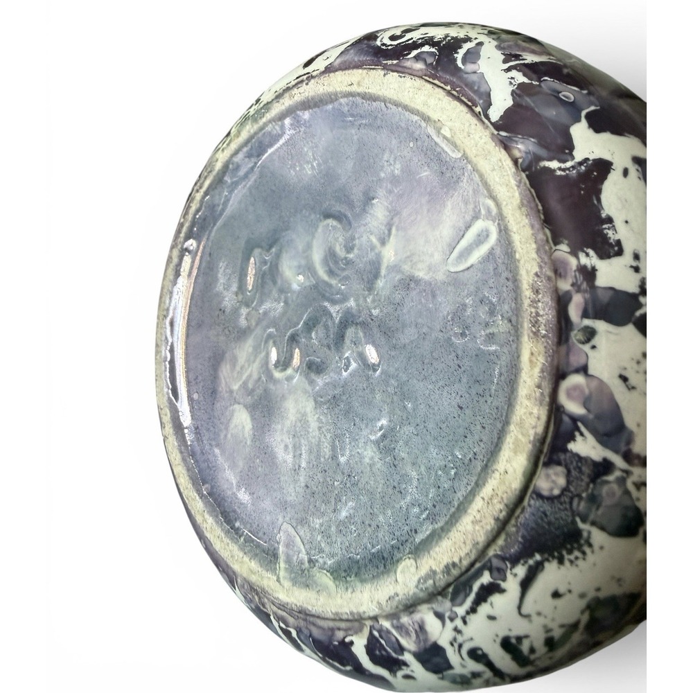 McCoy Cascade Vase Purple Marbled Iridescent Pearl Glaze 9" VTG 1960s MCM - Picture 13 of 14